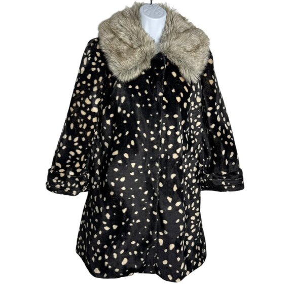 Anthropologie Elevenses size 6 Snowlake “Draconid Coat” Faux Fur Collar Jacket - Picture 2 of 12